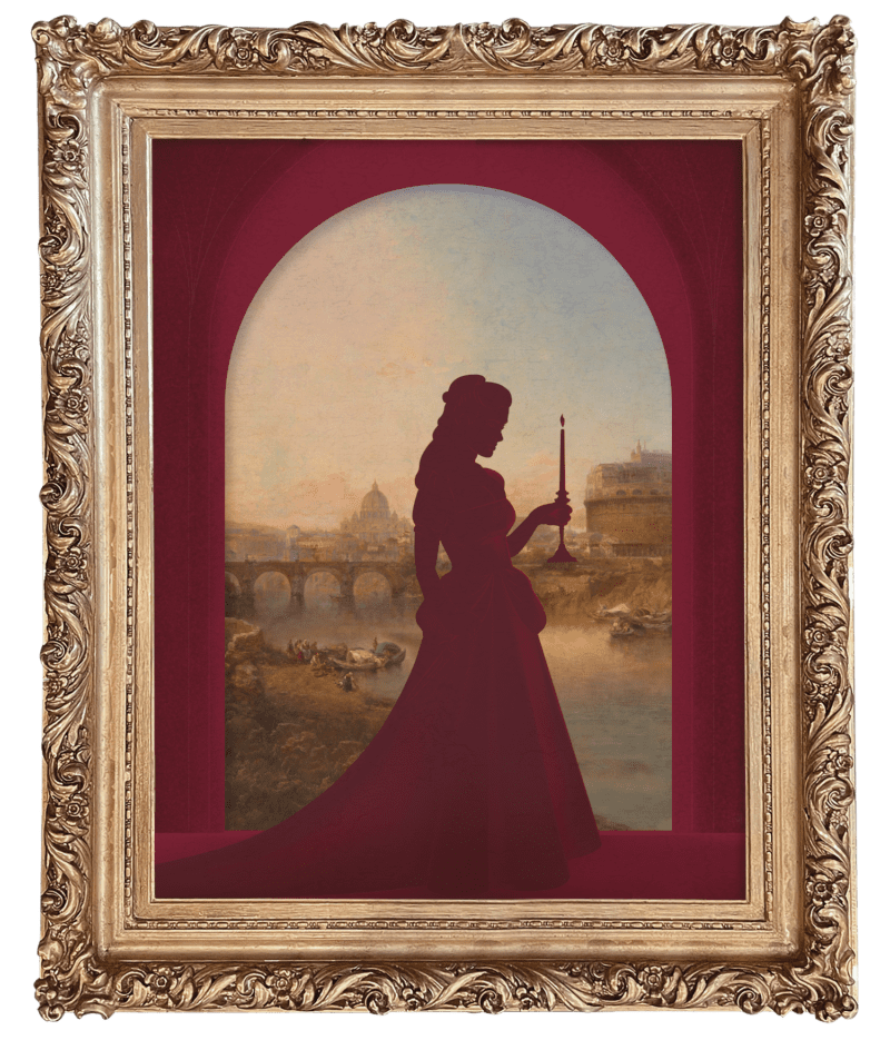 Silhouette framed in gold